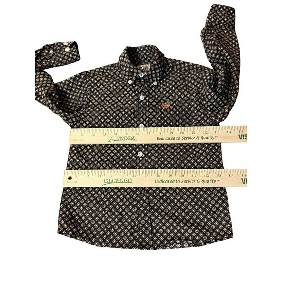 Cinch Western Shirt Toddler Boy 3T Black Brown Long Sleeve Button Down - Picture 10 of 14